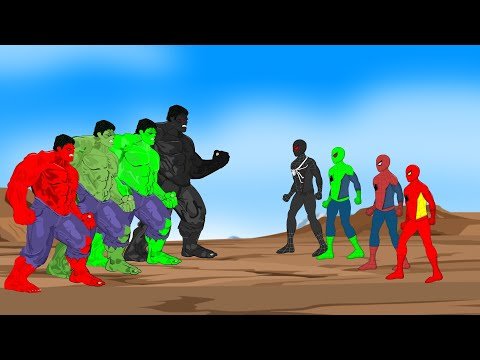 Color Team Hulk vs Color Team Spider-Man [HD] | SUPER HEROES MOVIE ANIMATION
