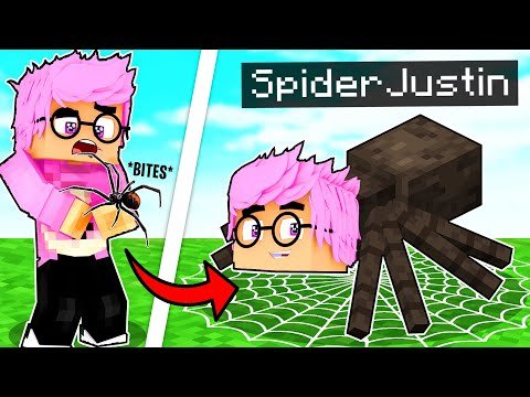 JUSTIN Becomes a HELPFUL SPIDER In MINECRAFT! (LankyBox Minecraft Movie!)