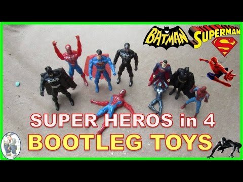 THE SUPER HERO IN 4 | Superman, Spider-man & Batman Bootleg / Fantastic 4 Toys (Raw video)