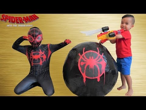 BIGGEST Spider-Man Spider-Verse Surprise Egg Toy Collection Opening Fun With CKN