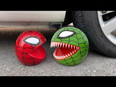 Experiment Car vs Spider Pacman, Watermelon | Crushing crunchy & soft things by car | Test Ex