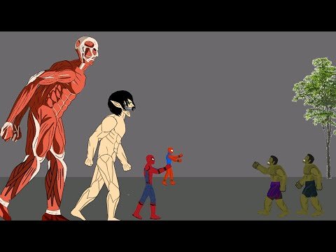 Team Hulk vs Team Spider-Man , Team Titan Funny Animation – Drawing Cartoons 2