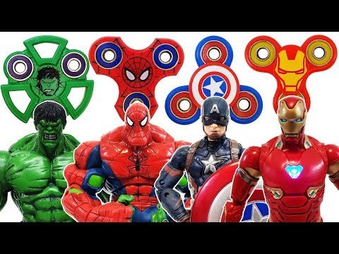 Spider Hulk, Red Hulk, Iron Man, Spider Man, Captain America, Marvel Avengers & Fidget Spinner