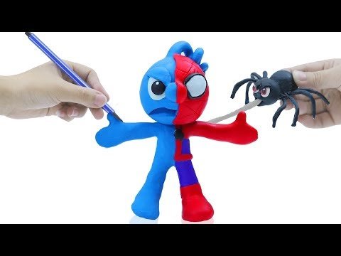 TINY BABY LEARNING COSTUME SPIDER 💖 CLAY MIXER Stop Motion Cartoons