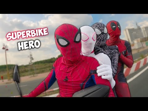 ALL SUPERHEROS Dancing On The Motobike (Spider-Man Driving Music)