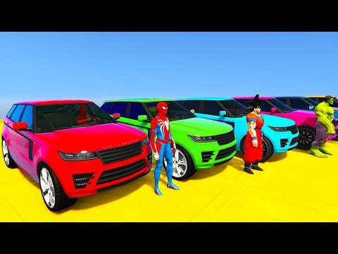 SPIDER-MAN with Superheroes Cars Challenge on Water DAM ! SPIDERMAN HULK Goku Iron Man Car – GTA 5