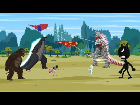 30 MINUTES FUNNY OF SPIDER GODZILLA – KONG vs Mechagodzilla – CARTOON CAT |Godzilla Animation Movies