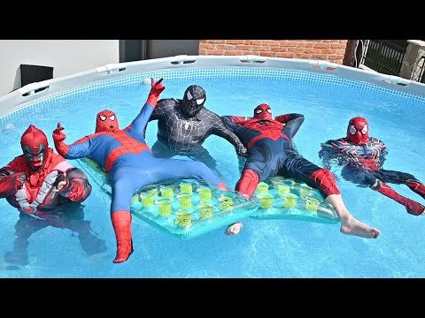 Team SPIDER-MAN’s Swimming Pool Routine