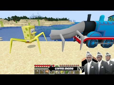 Worm Thomas vs Spider-Spongebob in Minecraft – Coffin meme