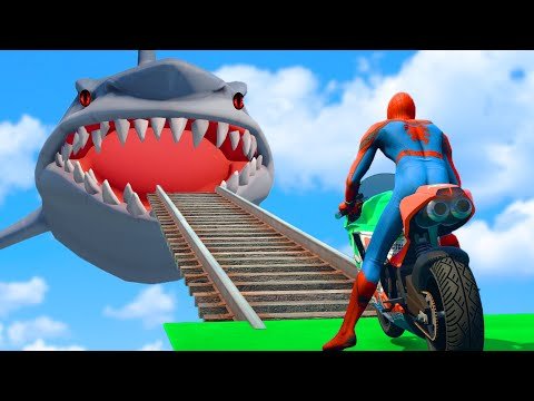 Spider Man Car Racing Challenge Bike Shark Pit Obstacles Run Competitive