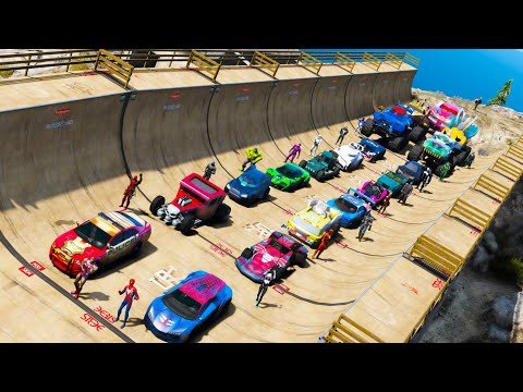Ramps Go challenge Superheroes collection and Superhero collection CARS SPIDERMAN IRONMAN HULK