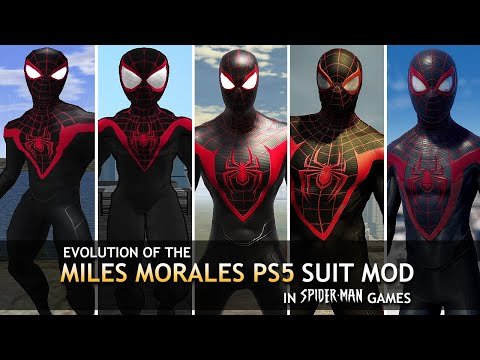 Evolution of the Miles Morales PS5 Suit Mod in Spider-Man Games (2002-2020)