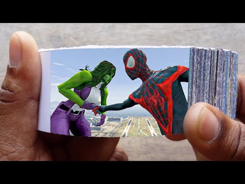 Ultimate SpiderMan vs SheHulk FlipBook | Ultimate Spider Man Kills Lady Hulk | Flip Book Artist 2021