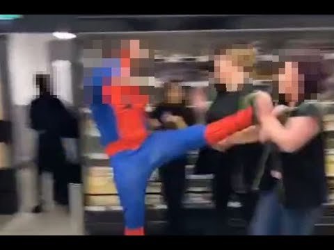 Spider-man Assaults ASDA Workers (FULL VIDEO)