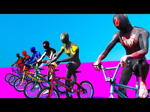 Spidermans Bike Cars Moto Challenge GTA V Ramps Spider Man suits programmable matter comics TRACK