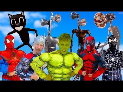 Hulk in Minecraft In Real Life | Spider-Man & Superheroes VS Cartoon Cat, Siren Head, SCP 096