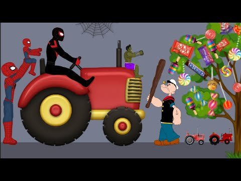 Spiderman Miles Morales vs Hulk, Spider man Cartoon Tractor Tree Animation – DRAWING CARTOONS 2