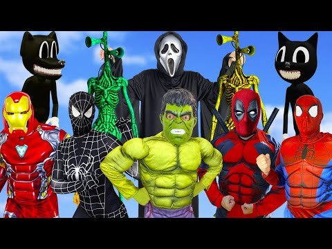 Spider-Man’s Saves The Day  In Real Life | Hulk Prank | Superheroes VS Siren Head, Cartoon Cat