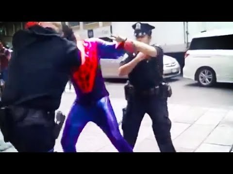 Spider-Man Punches Cop In The Face