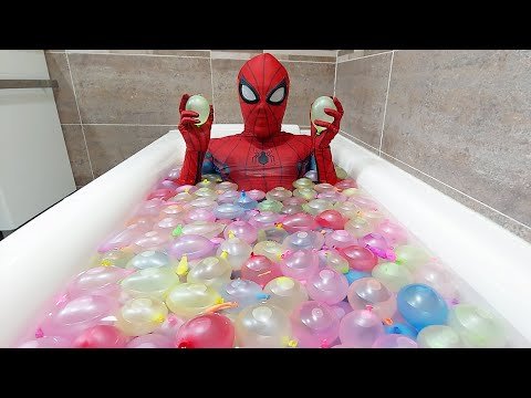 Spider Man Popping 1000 Water Balloons! | SPIDER-MAN in real life