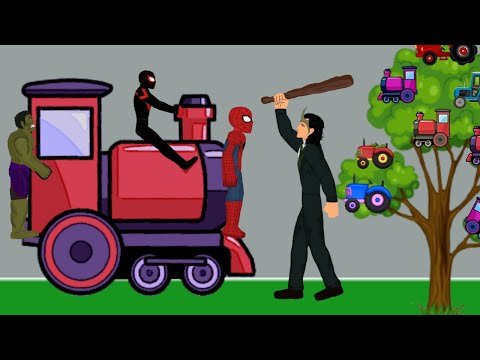 Spider man vs Loki vs Spiderman Miles Morales, Hulk Train Tree Funny Animation – DRAWING CARTOONS 2