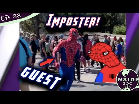 Park Guest Dressed as Spider-Man Flips through Avengers Campus at Disneyland