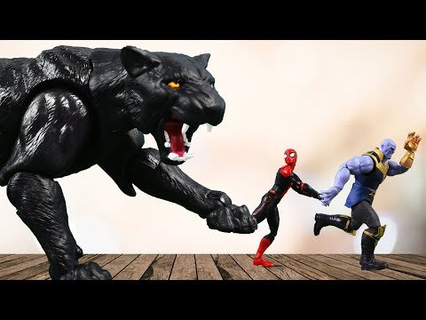Thanos Superhero Spider-man vs Black Panther In The Spider-Verse Figure Stopmotion