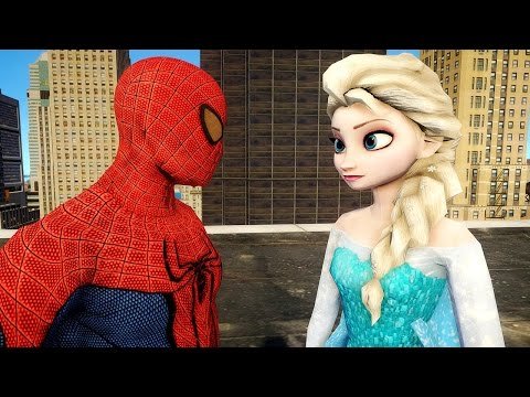 Spiderman vs Elsa Frozen   Spider man   Merry Christmas