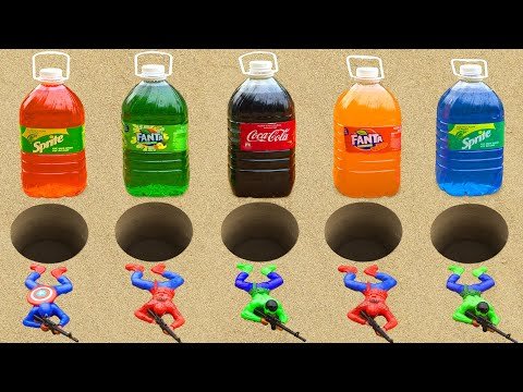 Superman Crawling Spider  vs Coca Cola, Fanta, Mirinda, Pepsi | Experiment Among Us