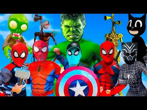 Hulk GoPro In Real Life | Spider-Man’s Saves The Day | Superheroes VS Cartoon Cat, Siren Head