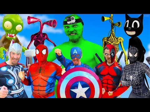 Spider-Man & Hulk In Real Life | Superheroes  In Real Life VS SCP 096, Cartoon Cat, Siren Head