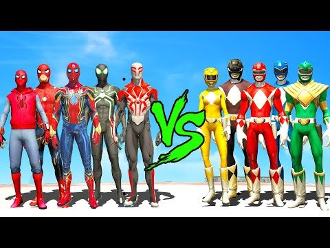 Power Rangers VS Spider Man – GTA 5 Epic Battle