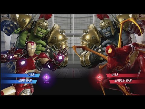 Gladiator Hulk and Iron Man vs Grey Gladiator Hulk and Spider-man – MARVEL VS. CAPCOM: INFINITE
