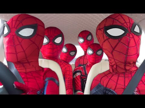 SPIDER-MAN Family Dancing | All In Car, Bike, Elevator, Pool | Energy Music Video