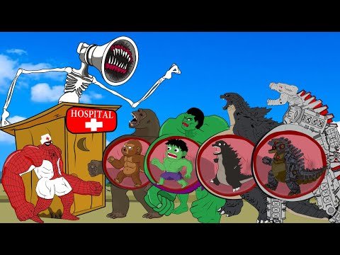 Evolution Of Godzilla PREGNANT, Kong, Mechagodzilla, Shin, Spider Hulk vs Megaphone |Animation Skill