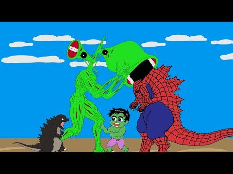 SPIDER Godzilla, Baby Godzilla, Baby HULK, Piggy  Vs  Siren Head – Godzilla Cartoon