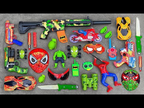 Spider Man Action Series Guns & Equipment – Batman AR Gun, Military Guns, MP40, Grenade from the Box