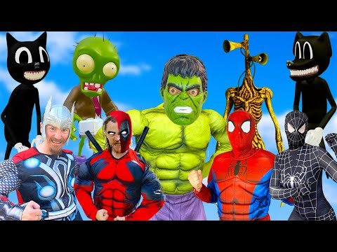 Spider-Man In Real Life | Hulk Prank Story | Superheroes VS Siren Head, Cartoon Cat, SCP 096