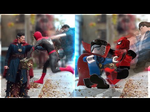 Spider-Man No Way Home Trailer in LEGO Side-By-Side Comparison
