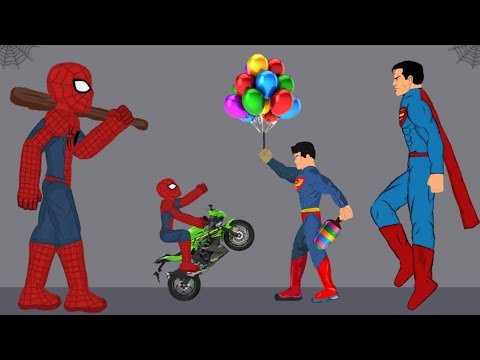 Spider man vs Superman Funny Animation –  Drawing Cartoons 2