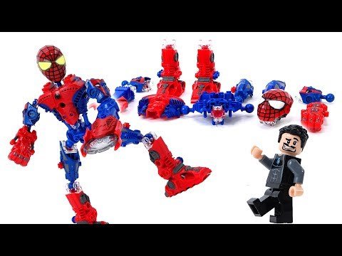 Spider-Man Robot Mega Bloks – Super Tech Heroes Building Block Tony Stark for Iron-man