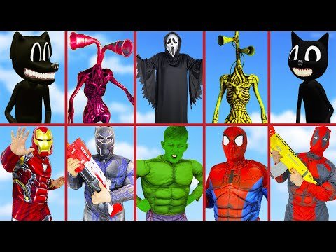 Superheroes VS Cartoon Cat, Siren Head, SCP 096 | SPIDER-MAN Story In Real Life