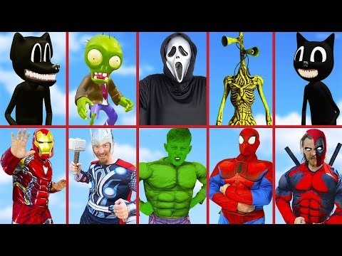 Superheroes VS Cartoon Cat, Siren Head, SCP 096 | SPIDER-MAN Story In Real Life