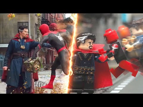 LEGO SPIDER-MAN NO WAY HOME Trailer LEGO VS Movie Side by Side Comparison