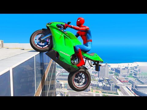 GTA 5 Spiderman Epic Jumps #14 ( Spider-Man Stunts & Fails )