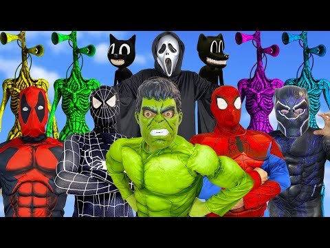 SUPERHERO’s Story In Real Life vs Siren Head, Cartoon Cat, SCP | Spider-Man Hulk Prank