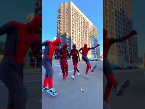 Spider-Man and Deadpool are dancing funny 😀#shorts