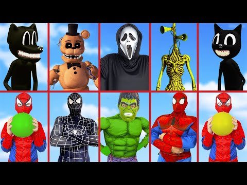 Spider-Man In Real Life | Superheroes VS Siren Head, Cartoon Cat, Cartoon Dog | Hulk Prank