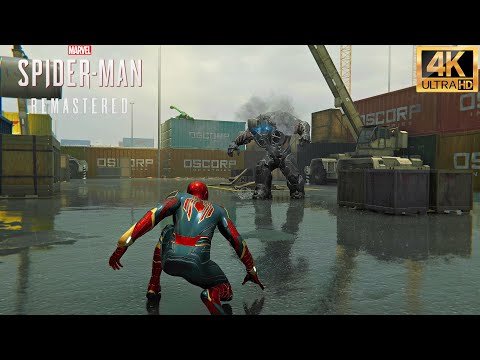 Spider-Man vs Rhino and Scorpion With MCU Iron Spider Suit – Marvel’s Spider-Man Remastered (4K)