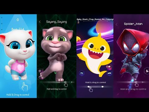 Talking Angela vs Talking Tom vs Baby Shark vs Spider Man